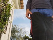 Hot guy caught smoking and sagging outside (non-nude)