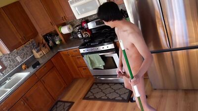 dirty slut piss and cum all over the kitchen