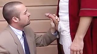 Salesman acquires A Facial Cumshot