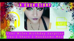 your wifes birthday surprise you 2 share 2 handsome men