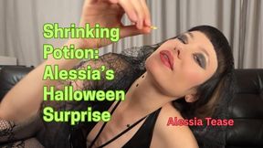 Shrinking Potion: Alessia’s Halloween Surprise Your Giantess Wife Makes You Shrink and Swallows You - Booty - Feet - Latex - Saliva