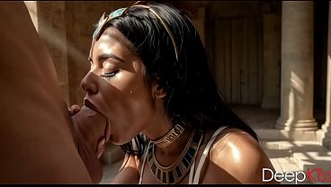 Curvy mature slave gives a deepthroat blowjob to her master