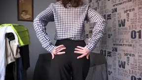 Amateur Milf Try On Haul Work Outfits In Full Back Panties And Teases Panty Line