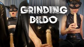 Shiny Leather Pants Spit Play - Wet Grinding Session