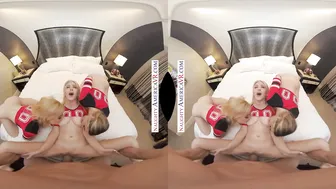 Blake Blossom and Delilah Day worship the star quarterback's huge cock