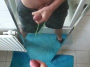 Hot Jerking and Cum in front of my bathroom mirror - Point of View