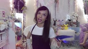 Bunny Femboy Maid Gapes Her Tight Booty with Monster Toy!!