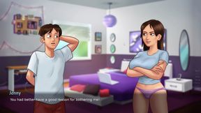Big Tits Step Sis shocked to see Big Cock - Summertime Saga part 17