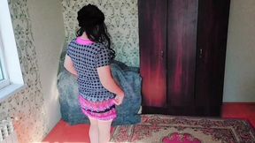 Gorgeous Sissy Wearing Rose Crown in Sunny Meadow