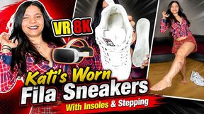 VR 3D 6K | Rare Kati Test Video – Worn Fila Sneakers, Insoles & Foot POV Please note: this clip was filmed as an experiment, so it is not perfect.