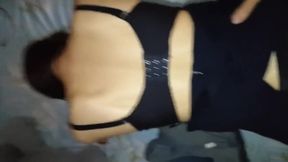 Red-Hot Strumpet in High Heels, Blowing on Camera in China Town