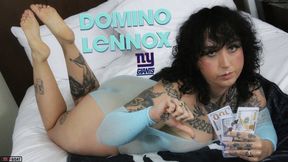 Domino Lennox uses her mouth to get out of a bet she lost!