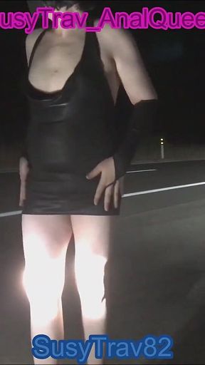 Outdoor Brunette Public Striptease Slutwalk