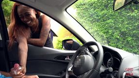 Cute Black Chick Jerks Me Off Through Car Window