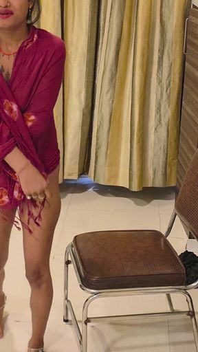 Huge Boobs Indian girl strips dupatta and rough Fucks with boobs  (Hindi Audio)   Clip 1