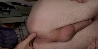 Skinny college boy gets ass fucked by two men in a ruthless threesome