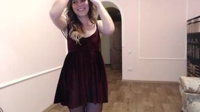 Nice Girl Next Door with Beautiful Dress