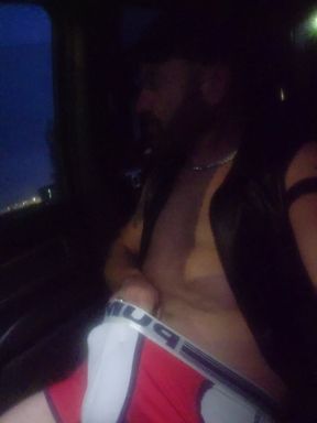 Pulling my dick out in my truck