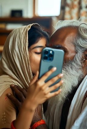 Skinny desi teen seduces grandpa in Indian Hindi scene
