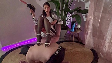 French Pegging - Femdom Anal Pounding with a Fuck Machine.