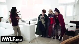 Mylfwood - Inexperienced Boy Getting Locked Up And Used By three Turned On Witches With Gigantic Natural Tits