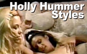 Holly Hummer & Styles lesbo lick dildo