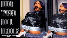 Duct Taped Doll Drools - OPEN MOUTH GAG MIDSECTION MUMMIFICATION IN 4K