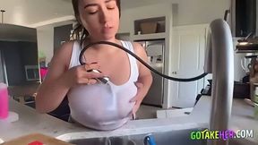 Big-Titted Housegirl's Solo Orgasm On Webcam