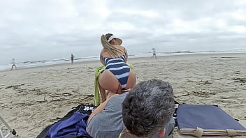 Passers-by looked, but she continued until I cum  Public anal