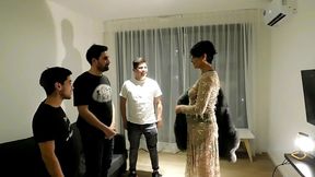 orgia en lo del vecino...me llama el vecino para conocer a los amigos y termino en orgia , recojida...por todos