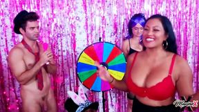 Spin to Win Game Ends with Creampie! Maxine X and Friends!