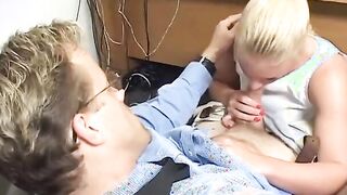 Blonde mom with perky titties suck huge meat then gets fuck for Goddess mouthcum