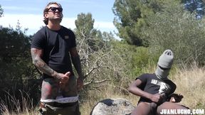 Straw Enjoys His Fan with Big Black Cock Masturbation