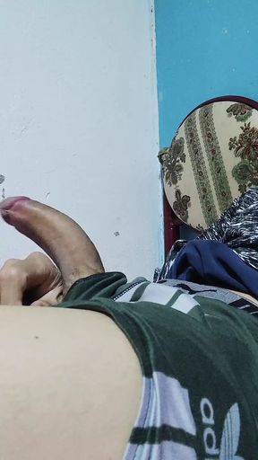 Cock massage ends in cumshot in closeup