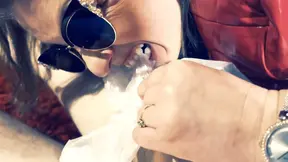 Sadistic Mistress Bites Slave's Foreskin and Thighs