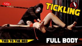 First time of Insanely Ticklish Kim! Restrained on the bed | Tied Up, Armpit, Feet and Belly Tickled | Intense Full Body Tickling | 720p