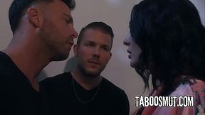 Hot MILF Offers Threesome To Show Loyalty After Caught Eavesdropping