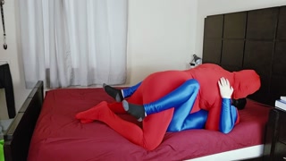 Gay Spandex Frotting and Rubbing in Zentai Catsuits