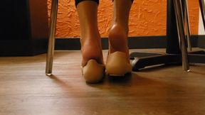 Lilmizzunique tan flats shoeplay