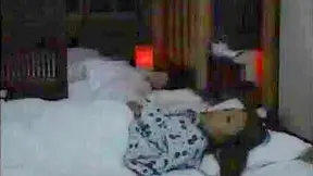 Sister Slumber party surprise! Wife catches husband in action
