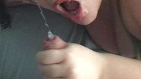 Girlfriend made me CUM all over Her Face! Slow Motion View! Uncut Cock!