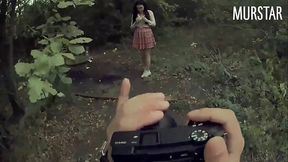 Divorced the student for intimate photos, and fucked in the woods