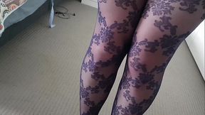 Sexy Dani Leg in Blue Pattered Pantyhose