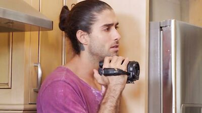 Diego Sans and his partner are having raw sex in the kitchen