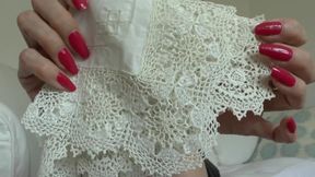 We Smell White Antique Cloth Handkerchiefs - Lady Victoria Valente