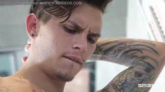 Bearded Colby Jansen Deep Throats Seth Knights Cock by the Pool