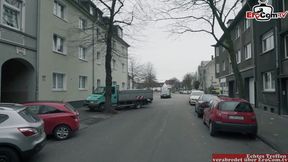 Skinny German slut picked up by two guys for a threesome