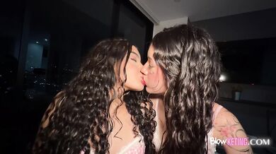 My best friend swallowed my big dick in a wild threesome