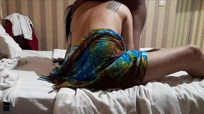 Blindfolded BBC Licking Creamy Thighs