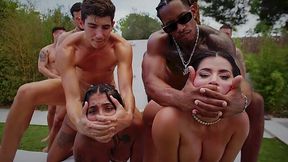 Relentless Interracial Gangbang Pushes Boundaries with Intense Double Play